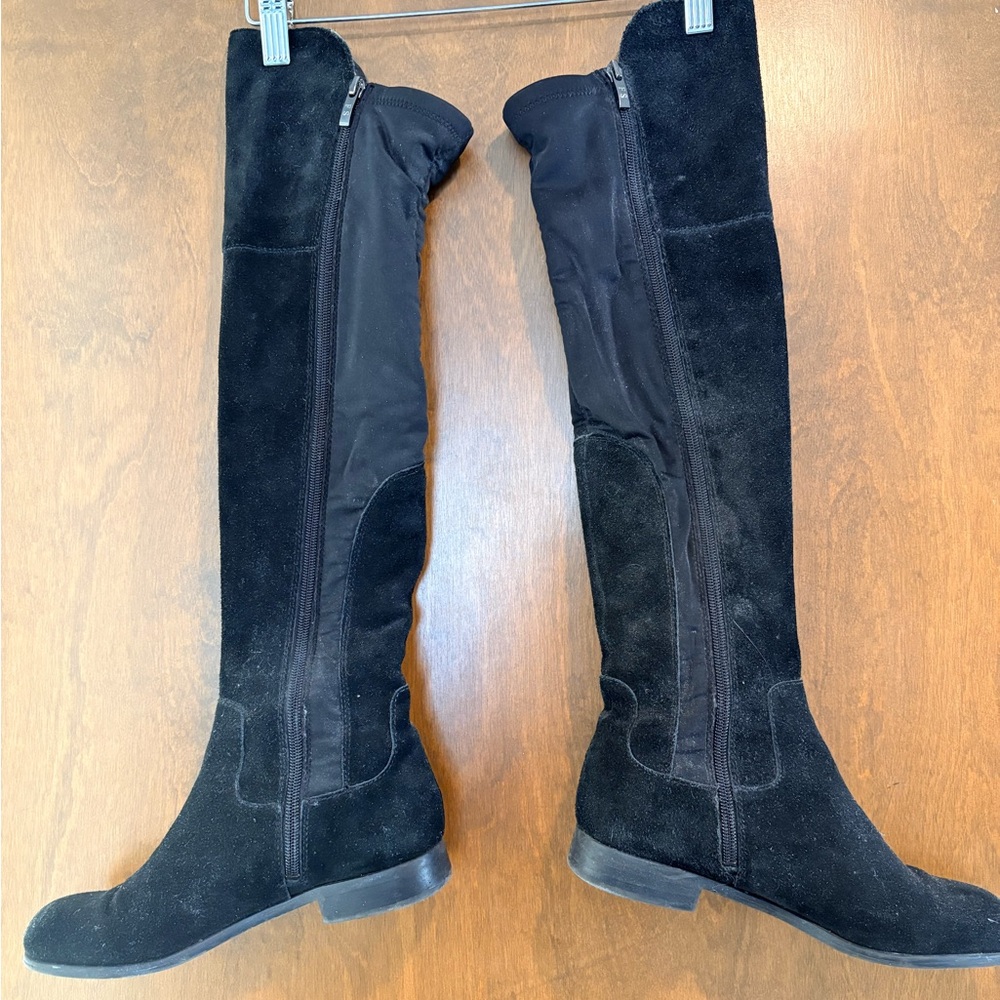 Franco Sarto Black Suede Over-the-Knee Boots
